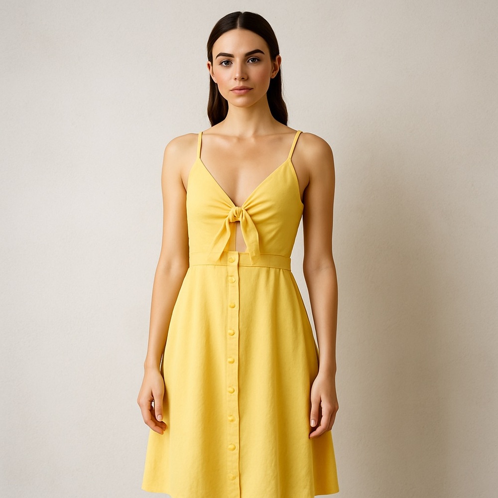 Ecowish Yellow Summer‎ Dress Size Small